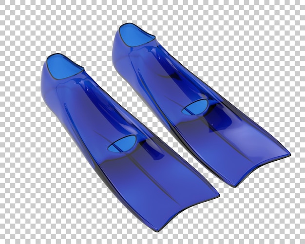 Swim fins on transparent background 3d rendering illustration