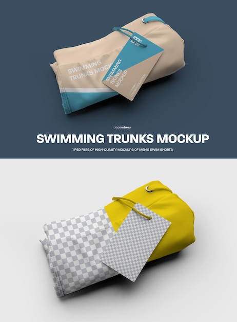 Swim Trunks Mockups. Easy in customizing colors trunks elenents