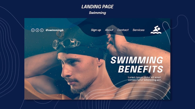 PSD swimming benefits landing page template