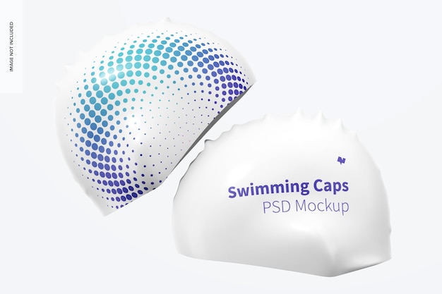 PSD swimming caps mockup