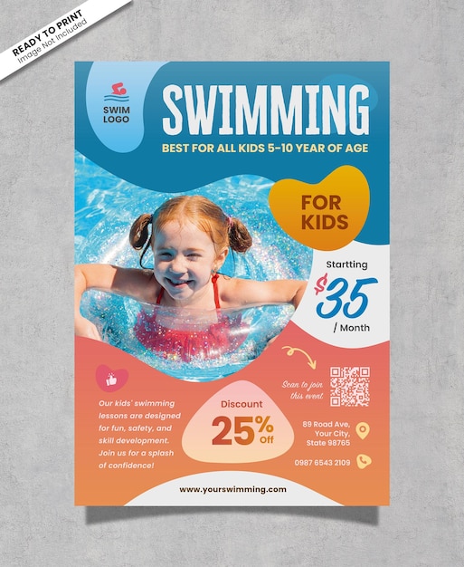 swimming flyer template