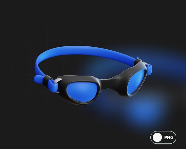 PSD swimming goggles 3d illustration