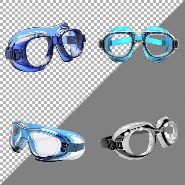 PSD swimming goggles against transparent background ai generated