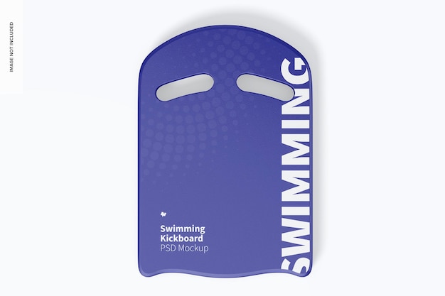 Swimming kickboard mockup, top view