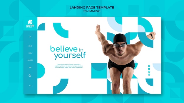 Swimming lessons landing page template