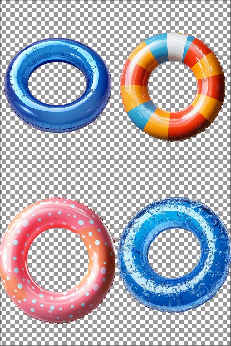 PSD swimming ring essential for poolside fun hyperrealistic isolated png with clear transparent backgr