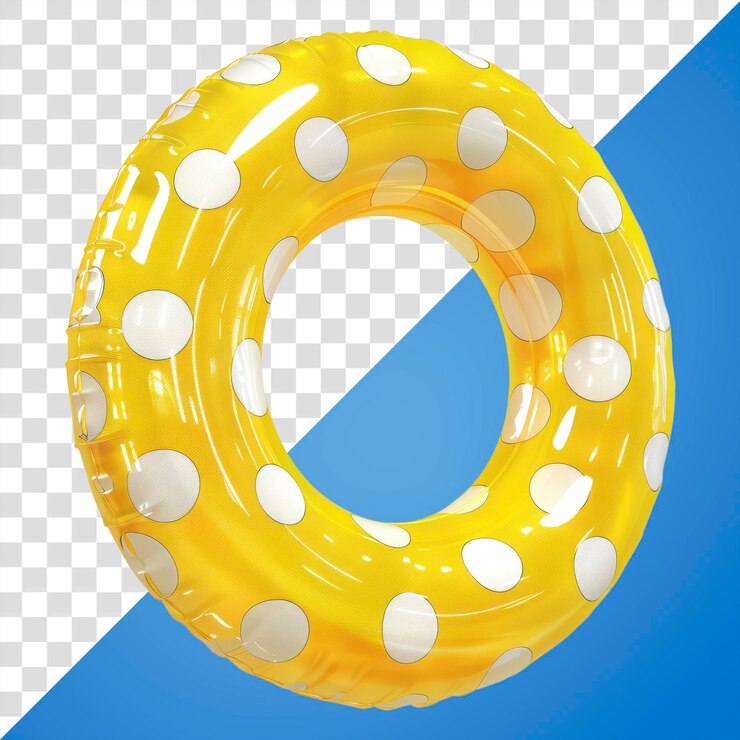 PSD swimming ring inflatable yellow polka