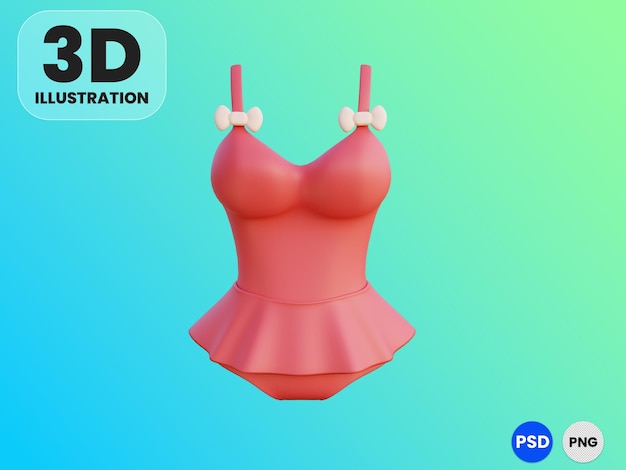 PSD swimsuit 3d illustration