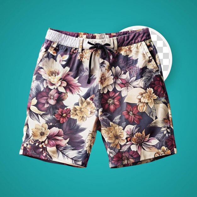 Swimsuit short with floral pattern