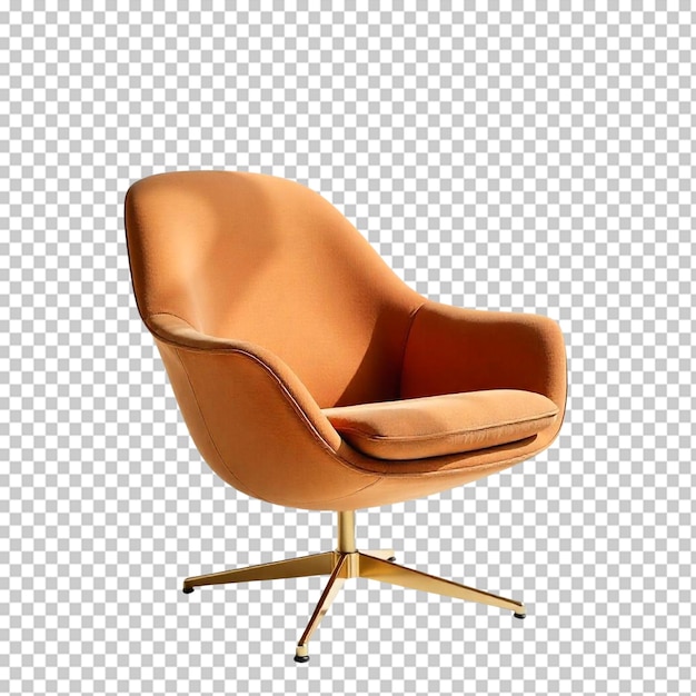 swing chair with a gold metal base and transparent background