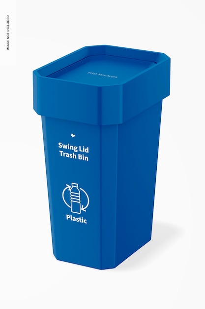 Swing lid trash bin mockup