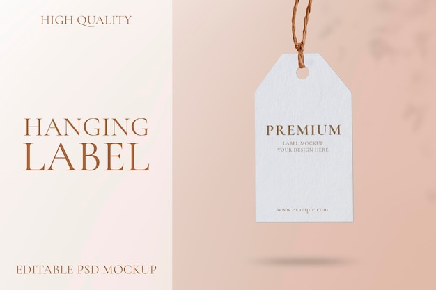 PSD swing tag mockup, реалистичный пустой дизайн psd