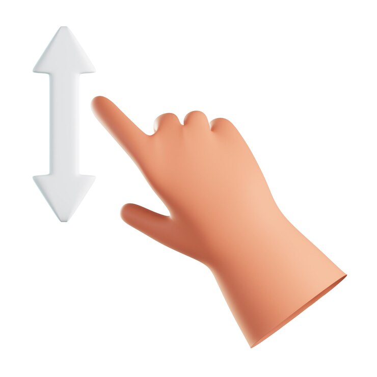 PSD swipe up hand gesture arm finger