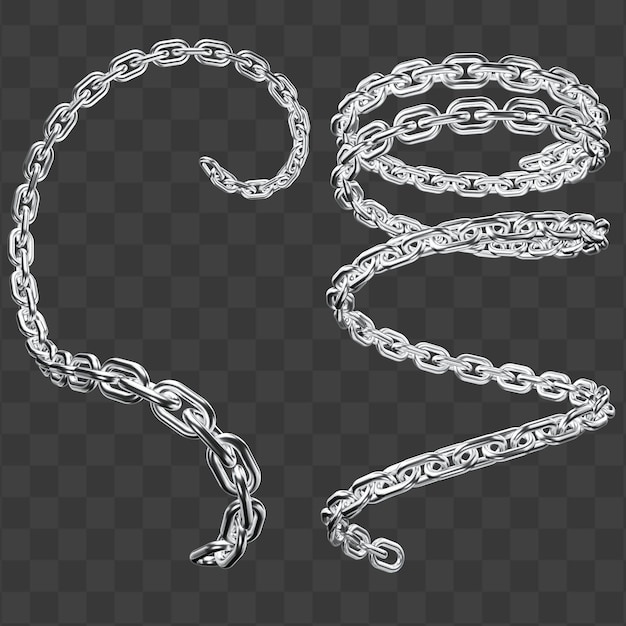Swirl Silver Chain Hanging dla makiet produktów i projektów artystycznych izolowanych na przezroczystym tle