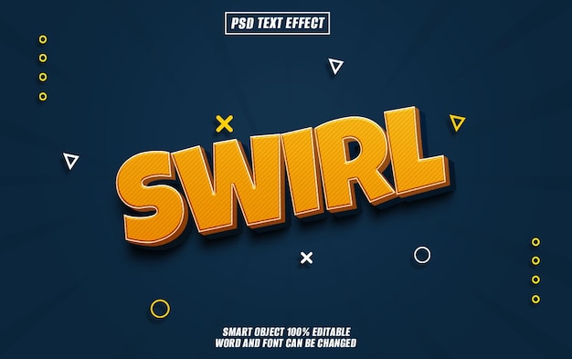 Swirl Text Effect (スワイル・テキスト・エフェクト・フォント) 編集可能なタイポグラフィー 3Dテキスト