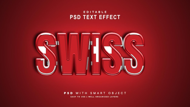 Swiss text effect. editable text smart object