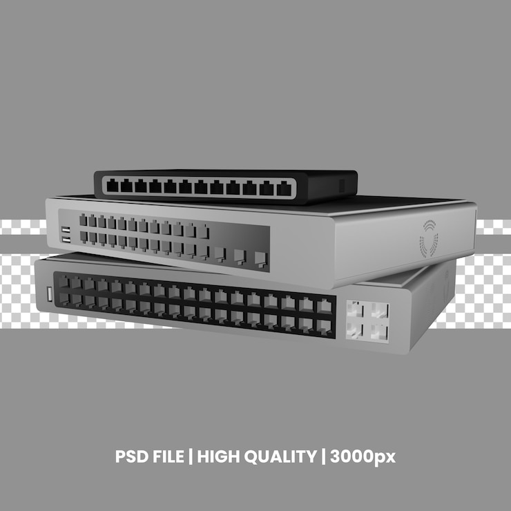 PSD switch hub 3d icon illustration for webapp etc