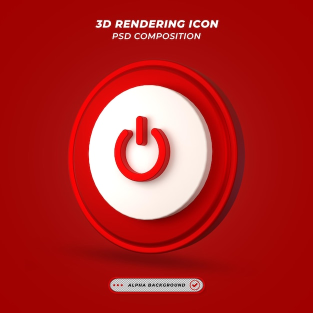 Icona attiva disattiva nel rendering 3d