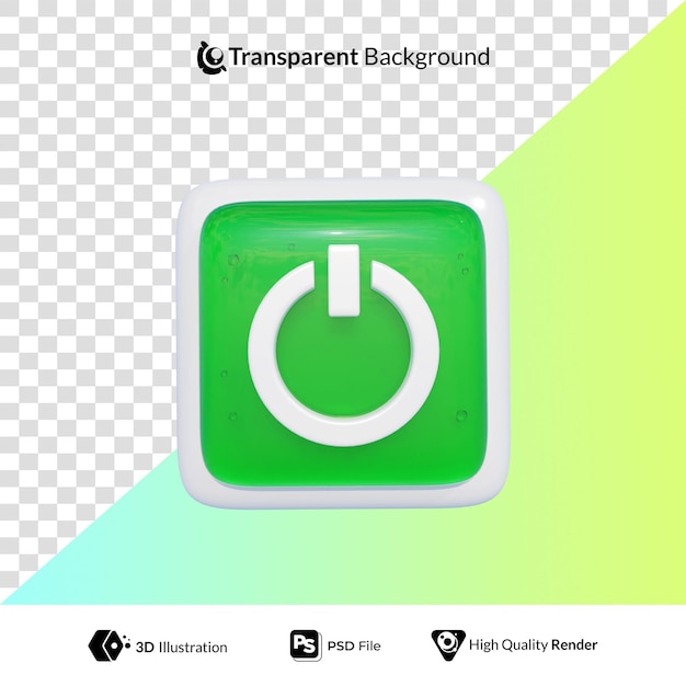 Switch power on smartphone icon 3d illustration