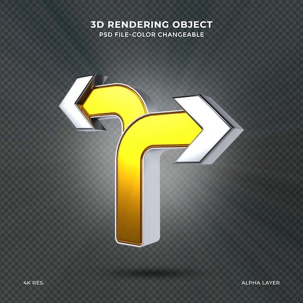 Switch right and left arrow sign ui icon 3d rendering