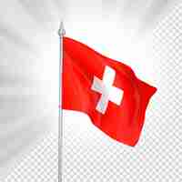 PSD Флаг швейцарии 3d визуализация