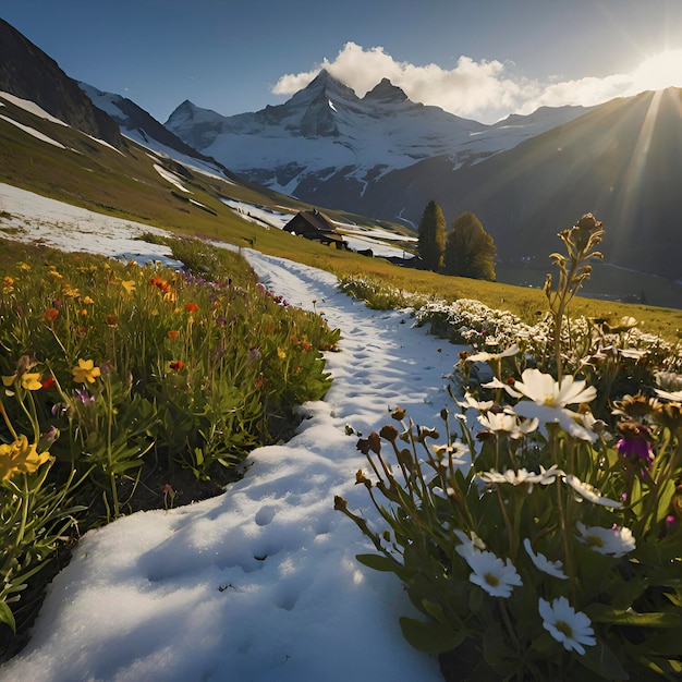 PSD switzerland mountain landscape