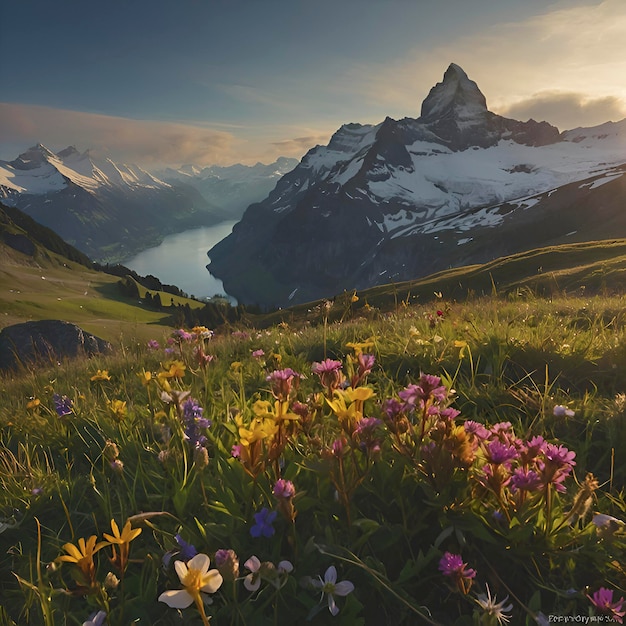 PSD switzerland mountain landscape