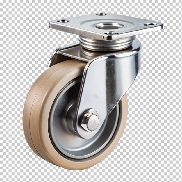 PSD swivel caster wheel for trolleys on transparent background