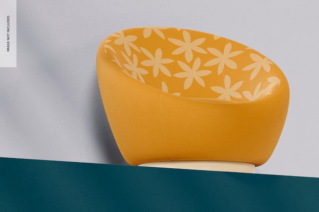 swivel chair mockup, low angle view