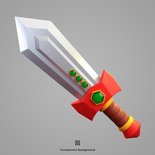 PSD sword 3d icon illustration