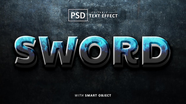 Sword 3d text effect editable