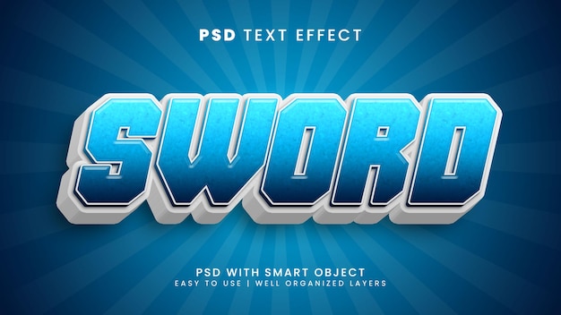 Sword editable text effect with warrior and knight text style