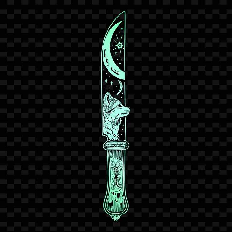 PSD a sword with the moon on the background