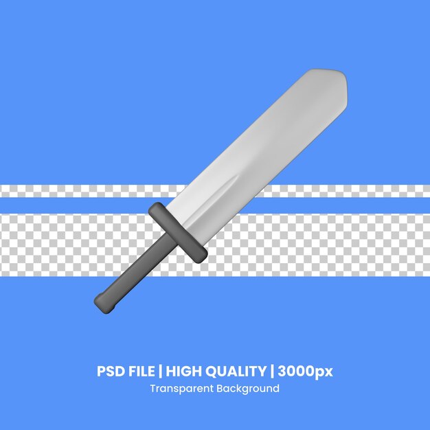 PSD illustrazione dell'icona 3d di swords