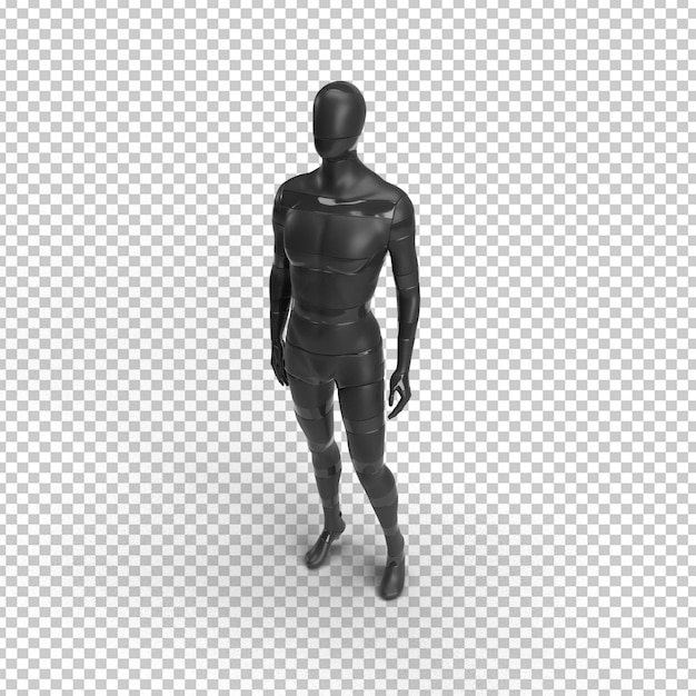 PSD sylwetka człowieka w kształcie ciała czarnego manekina