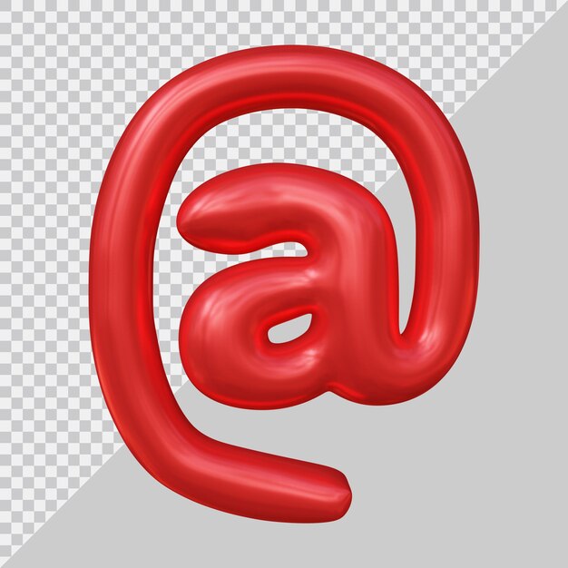 at symbol in 3d render
