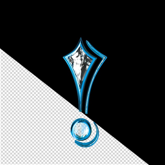 Symbol 3d W Niebieskiej Ramce