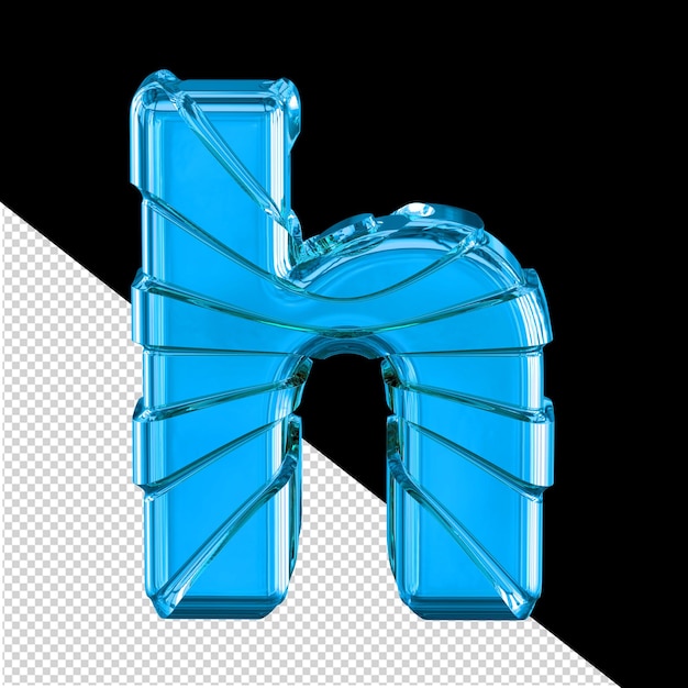 Symbol 3d with horizontal straps letter h