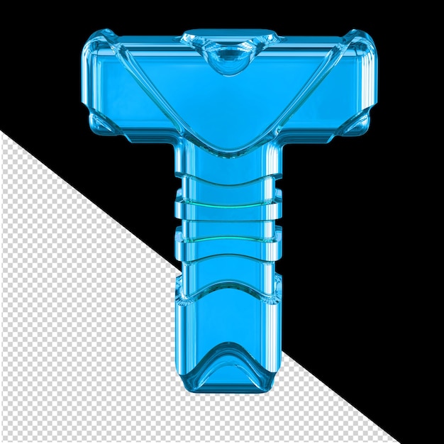 水平ストラップ文字 t とシンボル 3 d