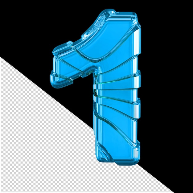 PSD symbol 3d with horizontal straps number 1