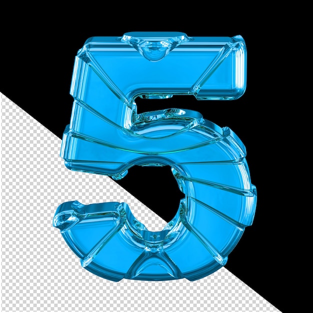 Symbol 3d with horizontal straps number 5