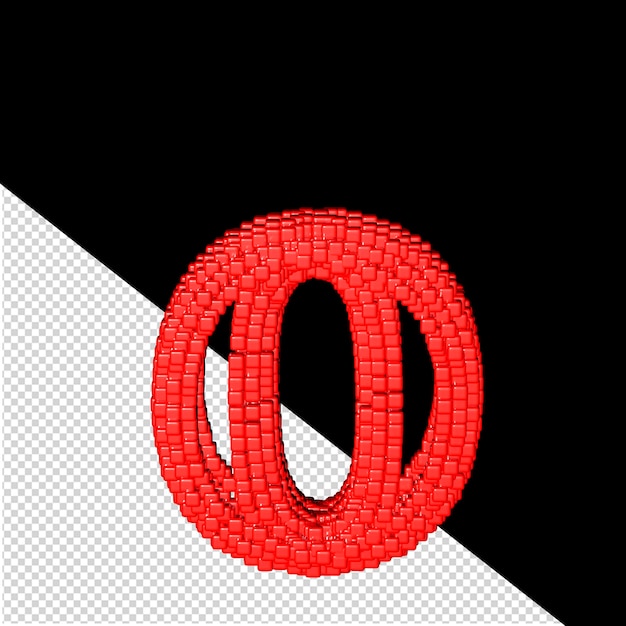 PSD symbol 3d wykonany z czerwonych kostek, litera o