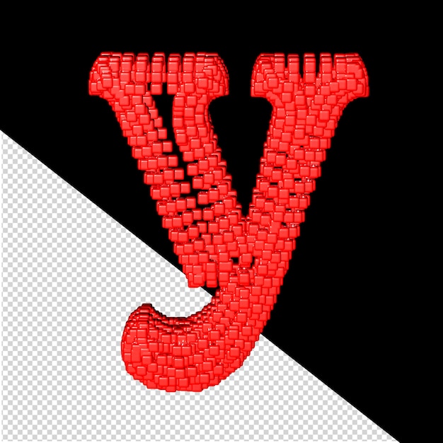 Symbol 3d Wykonany Z Czerwonych Kostek, Litera Y