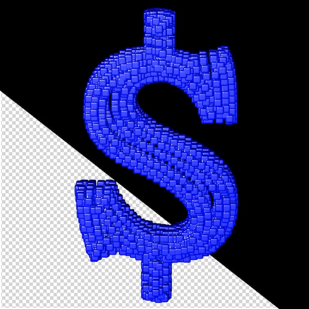 PSD symbol 3d wykonany z niebieskich kostek