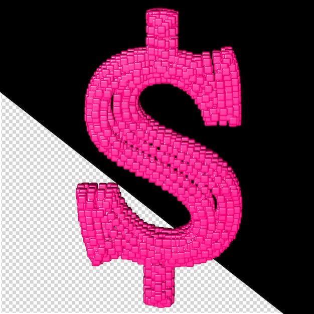 Symbol 3d Wykonany Z Różowych Kostek