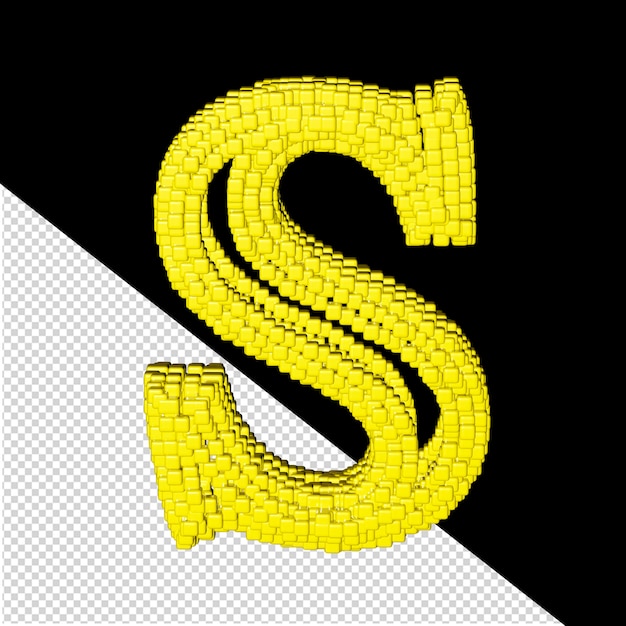 Symbol 3d Wykonany Z żółtych Kostek, Litera S