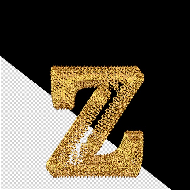 Symbol 3d Wykonany Ze Złotych Znaków Dolara Litera Z