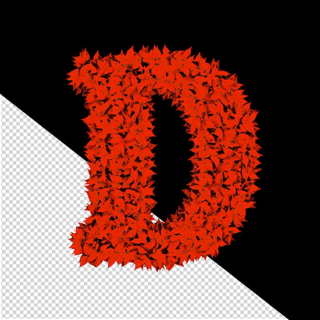 Symbol 3d Z Czerwonych Liści, Litera D