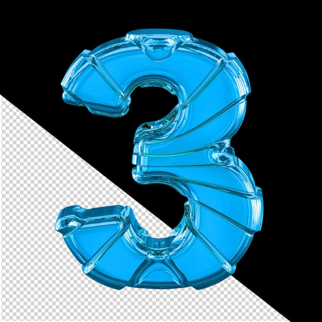 Symbol 3d z poziomymi paskami numer 3