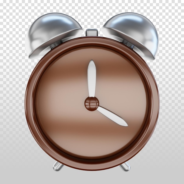 Symbol budzika 3D wyizolowany dla kompozycji